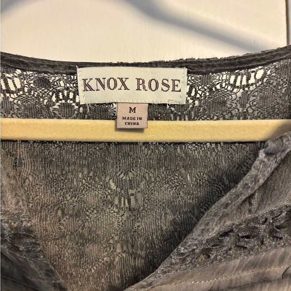 Knox Rose Gray Lace Top
